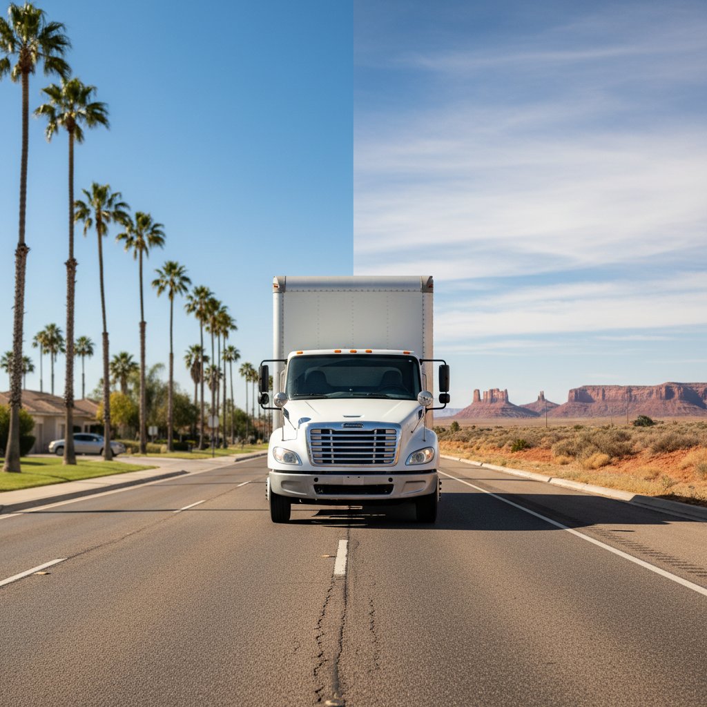 Moving from California to New Mexico — long-distance journey on the interstate