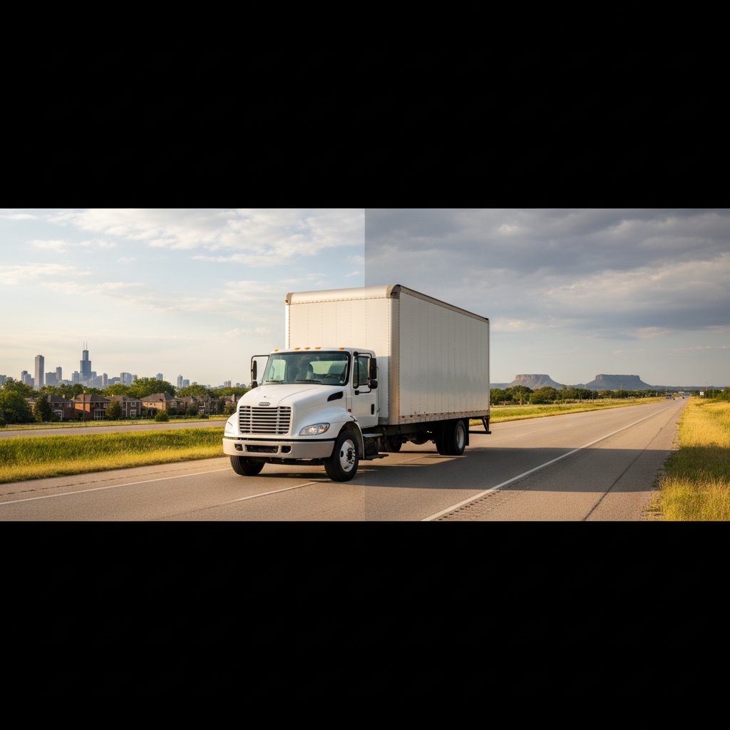 Moving from Illinois to Texas — long-distance journey on the interstate